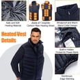 thumbnail image 4 of Heated Vest for Men with 27-Zone Heating, USB Rechargeable Washable Heated Jacket for Outdoor Outerwear (Battery Not Included), 4 of 8