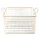 thumbnail image 4 of Cesta de almacenamiento de ropa de acero inoxidable dorado moderno con asas organizador para uso doméstico, 4 of 8