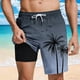 thumbnail image 1 of Ceisia Men's Palm Tree Print Loose Fit Quick Dry Beach Shorts with Inner Lining Light Blue M Gifts, 1 of 5