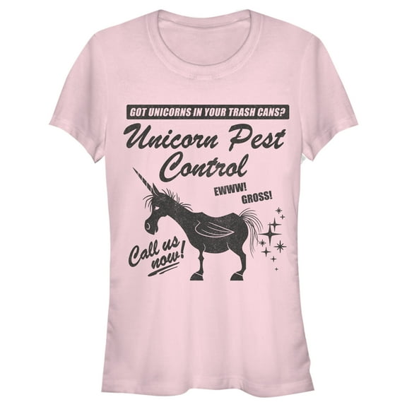 Junior's Onward Unicorns in Your Trash Graphic Tee Light Pink Small