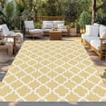 thumbnail image 3 of Outdoor Rug 3x5 ft Yellow White Geometric Waterproof Outdoor Patio Rug Mat Non Slip Outside Area Rugs Carpet for RV,Camping,Porch,Deck,Pool,Balconybackyard,Minimalist Morocco Pattern, 3 of 9