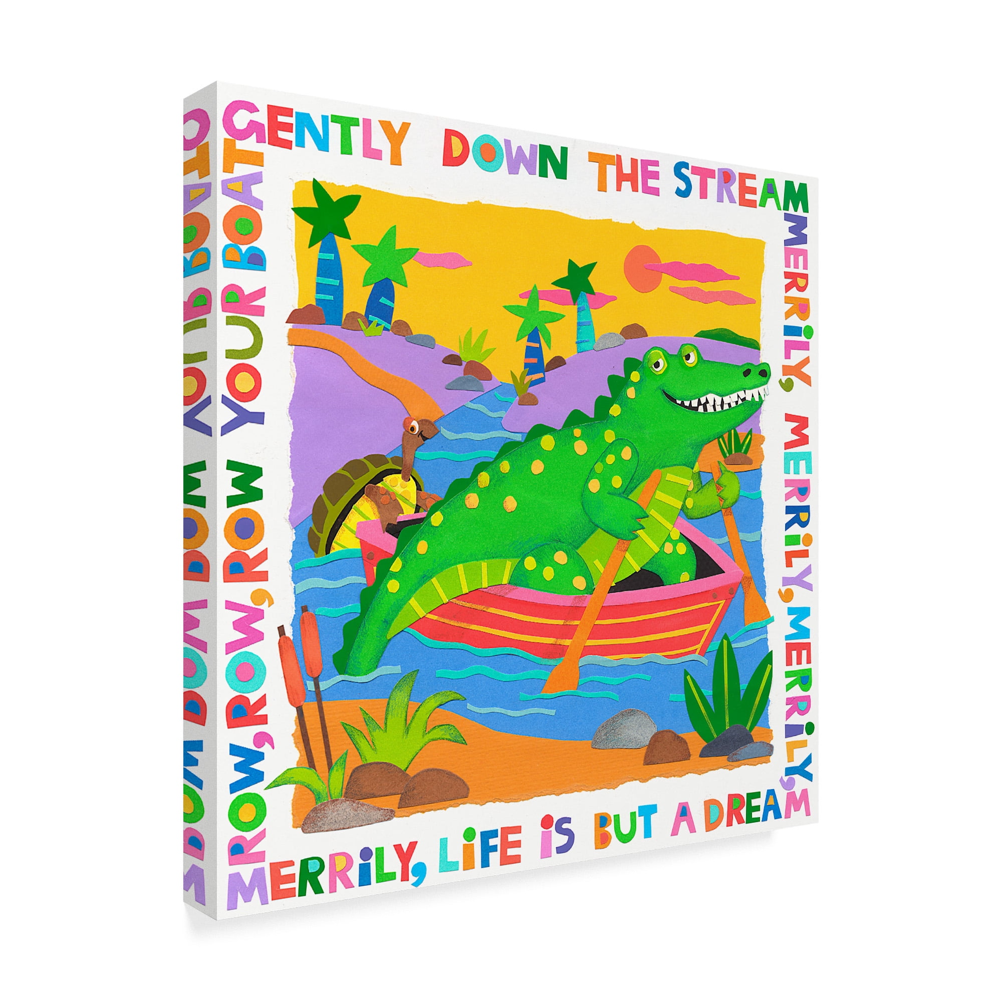 Trademark Fine Art 'Row, Row, Row Your Boat' Canvas Art by Cheryl Piperberg
