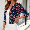 thumbnail image 7 of Gamivast Cropped Cardigan for Women Floral 3/4 Sleeve Open Front Bolero Shrugs Lightweight Dress Cover Up Elegant Casual Outerwear Tops for Spring Summer Vacation, 7 of 7