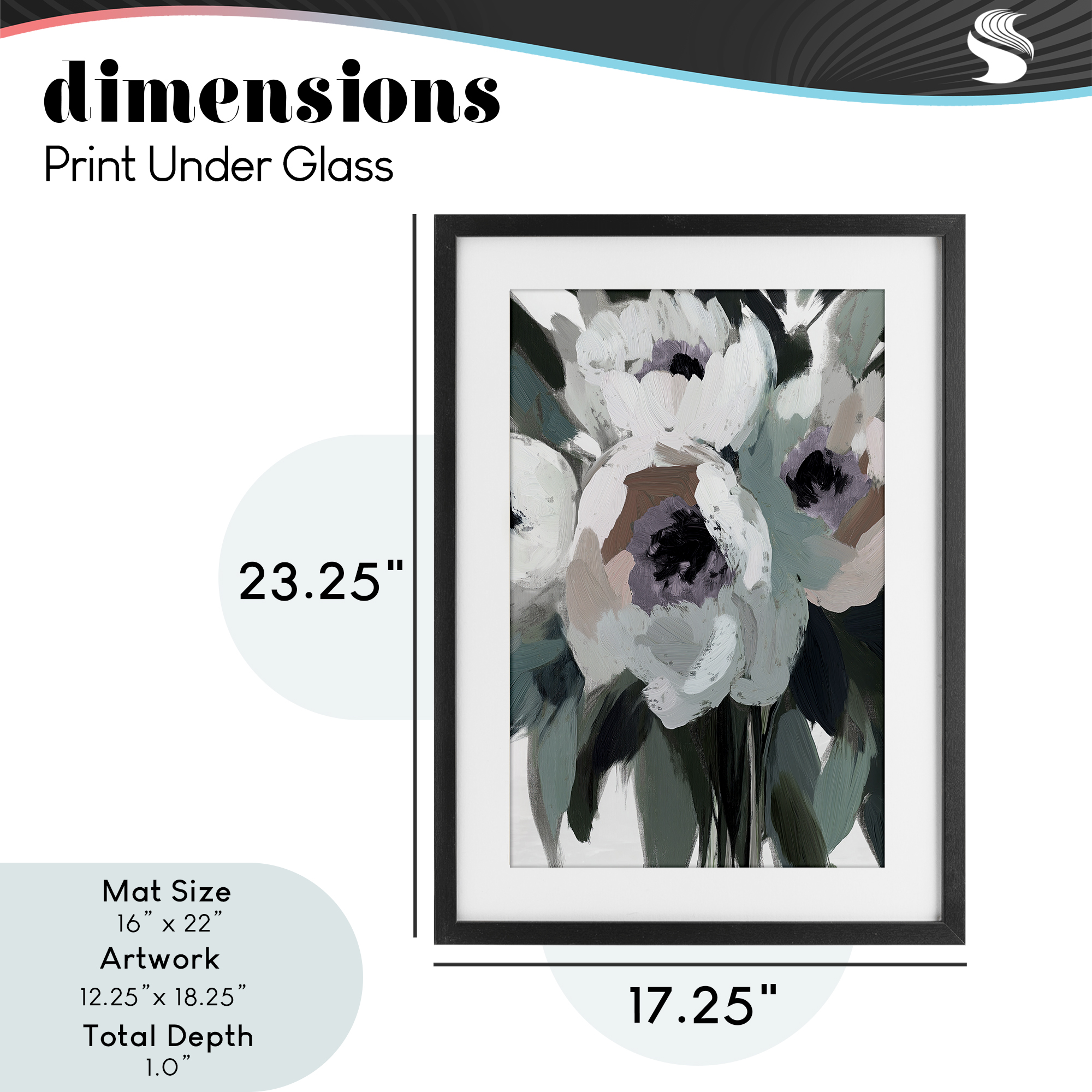 The Absence of Sorrow Black Framed Print Under Glass, design by Annabelle Hall