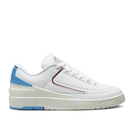 Nike Womens WMNS Air Jordan 2 Retro Low Running Shoe, WHITE/GYM RED-DK POWDER BLUE-SAIL, 6 UK (8.5 US)