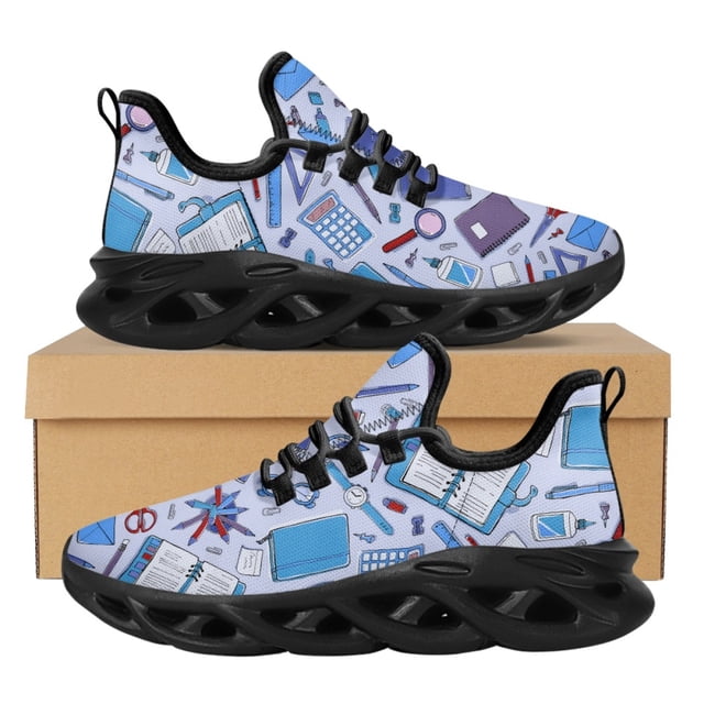 Zapatos de plataforma ligeros con estampado de libros escolares de moda, transpirables y antideslizantes, zapatillas suaves y cómodas de verano.