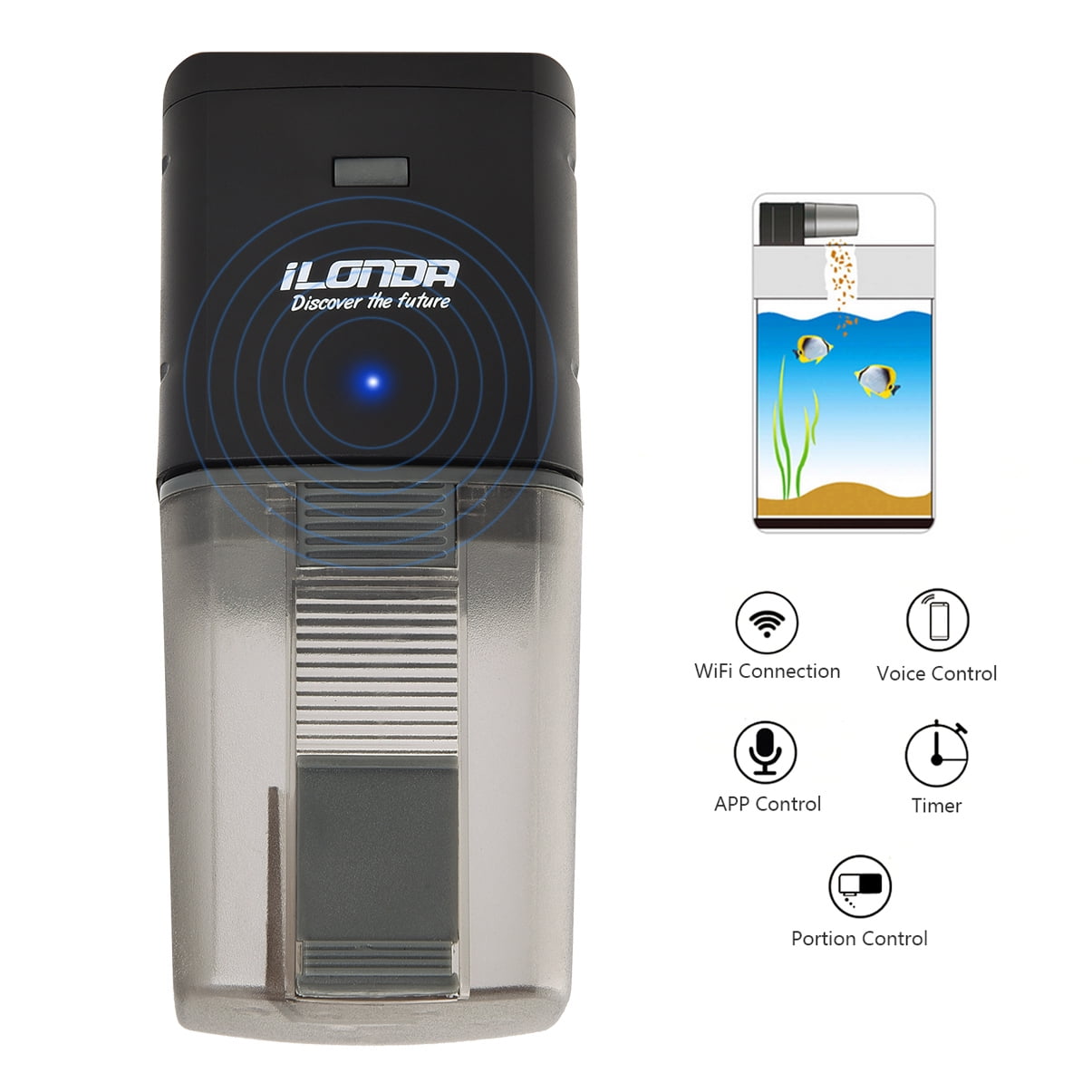 Petacc Automatic Smart Fish Feeder Energysaving WiFi Remote Control