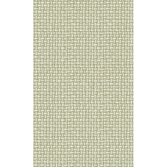 Green Woven Effect Textured Geometric Wallpaper