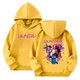 thumbnail image 2 of Moonsky Sudadera con capucha y cordón HUNTRX, estampado de grupo de chicas coreanas, jersey corto, suave y cómodo, top de manga larga para primavera y otoño. Amarillo 160, 2 of 5