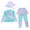 A-Mint Green263, variant on JAJAHO Girls Swimsuit For Kids Full Coverage Long Sleeve Rash Guard With Skirt Leggings Swim Cap 3 Piece Set For 3-12 Years Trendy Swimwear