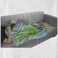 thumbnail image 5 of Graphic Beach Soft Flannel Fleece Blanket, Cartoon Composition of Underwater Botany with Sea Plants and Rocks, Cozy Plush for Indoor and Outdoor Use, 60" x 80", Pale Blue Multicolor, by Ambesonne, 5 of 5