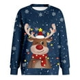 thumbnail image 5 of TTUHYWXI 2025 Womens Ugly Christmas Sweatshirt Funny Cute Xmas Tree Reindeer Snowman Tops Long Sleeve Crewneck Sweater (Dark Blue, S), 5 of 5