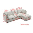 thumbnail image 4 of CKEASEAN L Shaped Modern Sofa Modular Sectional Cloud Couch, 99.3"W 4-Seat Chenille Deep Seat Sofa with Soft Pillow, Ottoman Included, Rack for Living Room, 4 of 10