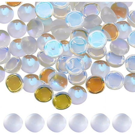 100Pcs Transparent Glass Cabochons AB Color Plated Half Round/Dome Clear AB 8x4mm Creation