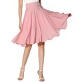 thumbnail image 3 of BuluBulu Women's High Waist A-Line Skirt Summer Casual Flare Flowy Midi Skirt Solid Color Knee Length Office Skirt, Sizes S-XL, 3 of 7