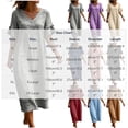 thumbnail image 2 of Vivianyo HD Women's V-Neck Fringe Trim Maxi Dress, Short Ruffle Fringe Sleeve Solid Linen Blend Loose Casual Summer Dresses for Women Vacation, Women's Khaki, Sizes S-2XL, 2 of 7