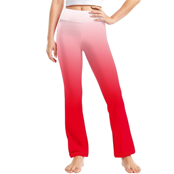 Odeerbi 2-13 Años Niñas Pierna Ancha Pantalones Yoga Gradiente Workout Danza Deportes Atlético Pantalones Elasticidad Lindo Alta Cintura Pantalones Pierna Recta