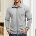 thumbnail image 4 of Casual Jackets for Men 2025 Long Sleeve Lightweight Loose Collared Zip Up Jacket with Pockets Outerwear Coat, 4 of 8