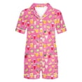 thumbnail image 7 of Enjoytime Cute Pajama Sets for Women Print Comfy 2 Piece Sleepwear Short Sleeve Button Down Shirts with Shorts Loungewear Set, 7 of 7