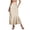 Beige, variant on Maxi Skirt For Women Elegant Satin Lace Hem Long Skirt Trendy Tight Elastic High Waist A Line Lace Patchwork Silk