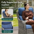 thumbnail image 4 of PARKWELL Patio Wicker Chairs Swivel Rocker Set of 4,Outdoor Rattan Swivel Glider Rocking Lounge Chairs for Patio Porch Pool,Gray/Navy, 4 of 7