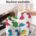 thumbnail image 5 of White Colorful Tiny Dinosaurs Pattern Bathroom Rugs Mat,Non Slip Microfiber Bathroom Rug,Rubber Backing,Soft Bathroom Mats for Bathroom Floor,Tub and Shower,47x17in(120x43cm), 5 of 5