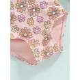 thumbnail image 6 of Bagilaanoe Toddler Baby Girl One-Piece Swimsuit Flower Print Long Sleeve Rashguard Swimwear 6M 12M 18M 24M 3T 4T Kids Ruffle Bathing Suit, 6 of 8