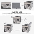 thumbnail image 4 of Set of 6 Collapsible Oxford Fabric Storage Cubes with Handles, Foldable Closet Organizer Bins for Clothes, Toys, Shelves, Home & Kitchen Triangle Gray, 4 of 7