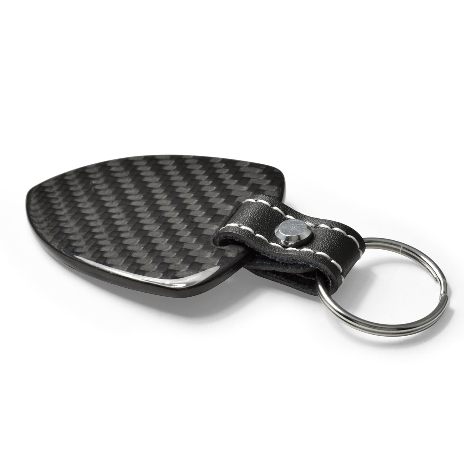 iPick Image for Cadillac V Logo Real Black Carbon Fiber Large Shield-Style Key Chain, Official Licensed