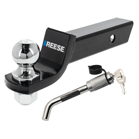 REESE Trailer Hitch Ball Mount Security Kit, Fits 2 In. Receiver, 2 In. Drop, 7,500 lbs. Capacity, Includes 2 In. Trailer Hitch Ball and Dogbone Receiver Lock, 2165060