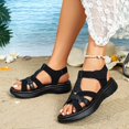 thumbnail image 4 of hoksml Women T-Strap Adjustable Ankle Strap Wedge Sandals Open Toe PU Casual Sporty Summer Beach Sandals, 4 of 6