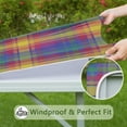 thumbnail image 6 of Multi Color Plaid Checkered Pattern Square Fitted Tablecloth with Elastic Edge,Square Table Cover,Washable Elastic Table Cover for Home Kitchen Party Decor 34"x34", 6 of 6