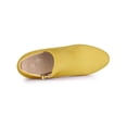 thumbnail image 5 of BLISSFUL STEP Women's Round Toe Platform Block Heels Ankle Booties Yellow 9, 5 of 7