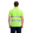 thumbnail image 4 of TOMVIGX Men's Polo Shirts Short Sleeve Reflective High Visibility Safety Moisture Wicking Shirts Outdoor Night Running Cycling Breathable Quick Dry Workout Shirts Light Green 2XL, 4 of 5