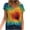 Yellow, variant on Viikei Women's Plus Size Short Sleeve Floral Print V-Neck Loose T-Shirt