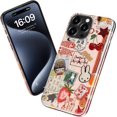 thumbnail image 2 of Étui pour iPhone 14 Pro Max - Compatible avec Charge Sans Fil - Étui Rigide à Double Couche & Étui en Silicone - Étui de Protection avec Motifs Mignons de Fleurs Sauvages pour Femmes - Collage Fantaisie, 2 of 4