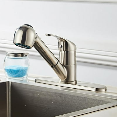 Zimtown Commercial Single Handle Pull-Down Kitchen Faucet Zimtown Commercial Single Handle Pull-Down Kitchen Faucet