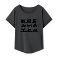 thumbnail image 2 of Camiseta de Mujer, Camisa de Cuello Redondo, Ropa Informal de Calle, Tops Sencillos de Verano para Ir de Compras M, 2 of 7