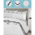 thumbnail image 4 of Quilts Twin XL Size, Grey Roses Soft Comforter Bedding Set for Bed, Romantic Floral Leaf Vintage Pastoral Botanical Lightweight Quilted Bedspread with Pillow Cover(2 Pieces), 68x98 Inch, 4 of 7