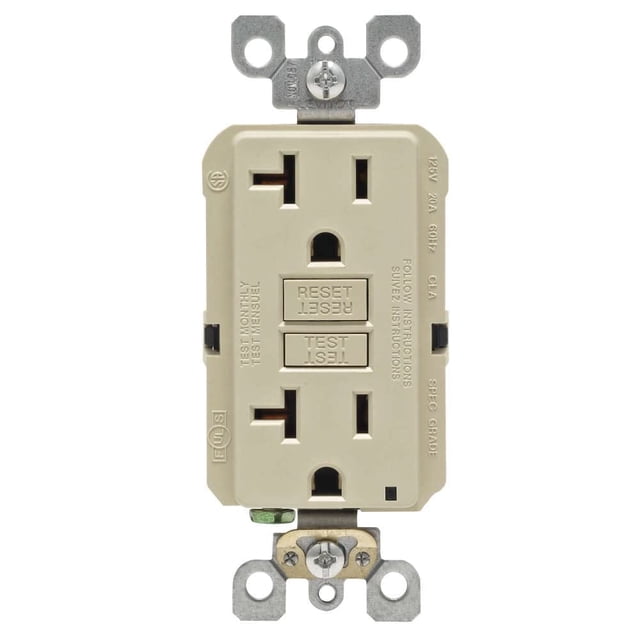 Receptáculo GFCI Leviton 20A 125V Marfil 5-20R
