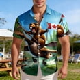 thumbnail image 2 of FINALGANG Mens Fashion Casual Prints Short Sleeve Button Down Shirt With Bust Pocket Casual Relaxed Fit Shirt For Summer Daily Wear Blue XXXL, 2 of 5