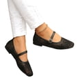 thumbnail image 6 of CHWshoes Women's Floral Lace Ballet Flats Mesh Sheer Square Toe Elegant Flat Shoes Black Size 40, 6 of 7