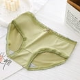thumbnail image 2 of Besolor Womens Girls Cotton Panties Cute Lace Trim Mid Waist No Show Briefs Stretch Comfy Breathable Ladies Underwear, 2 of 3