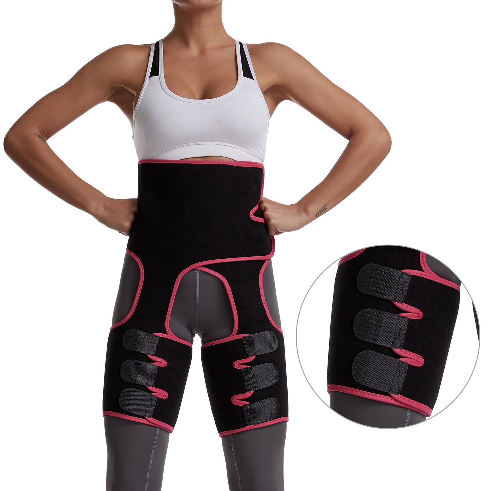 OUGES Women Neoprene Thigh Shaper High Waist Body Shaper Slimmer Wrap