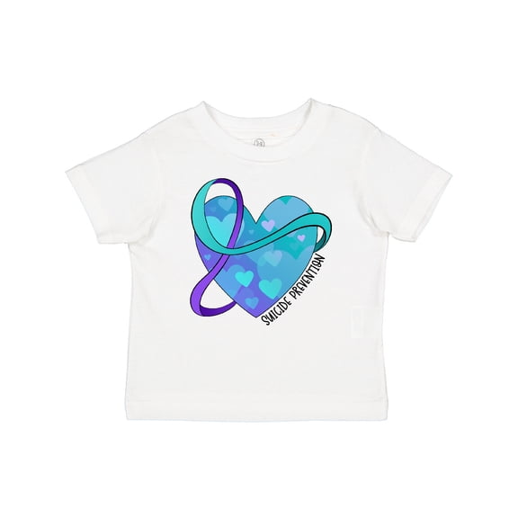 Inktastic Suicide Prevention Awareness Purple and Teal Heart Ribbon Boys or Girls Baby T-Shirt