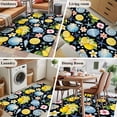 thumbnail image 6 of Summer Beach Washable Area Rugs 3'x5', Ocean Starfish Shell Coastal Conch Lemon Flowers Black Low Pile Throw Living Room Rug Non-Slip Sturdy Edge Binding Carpet for Indoor Entryway Bedside Kitchen, 6 of 9