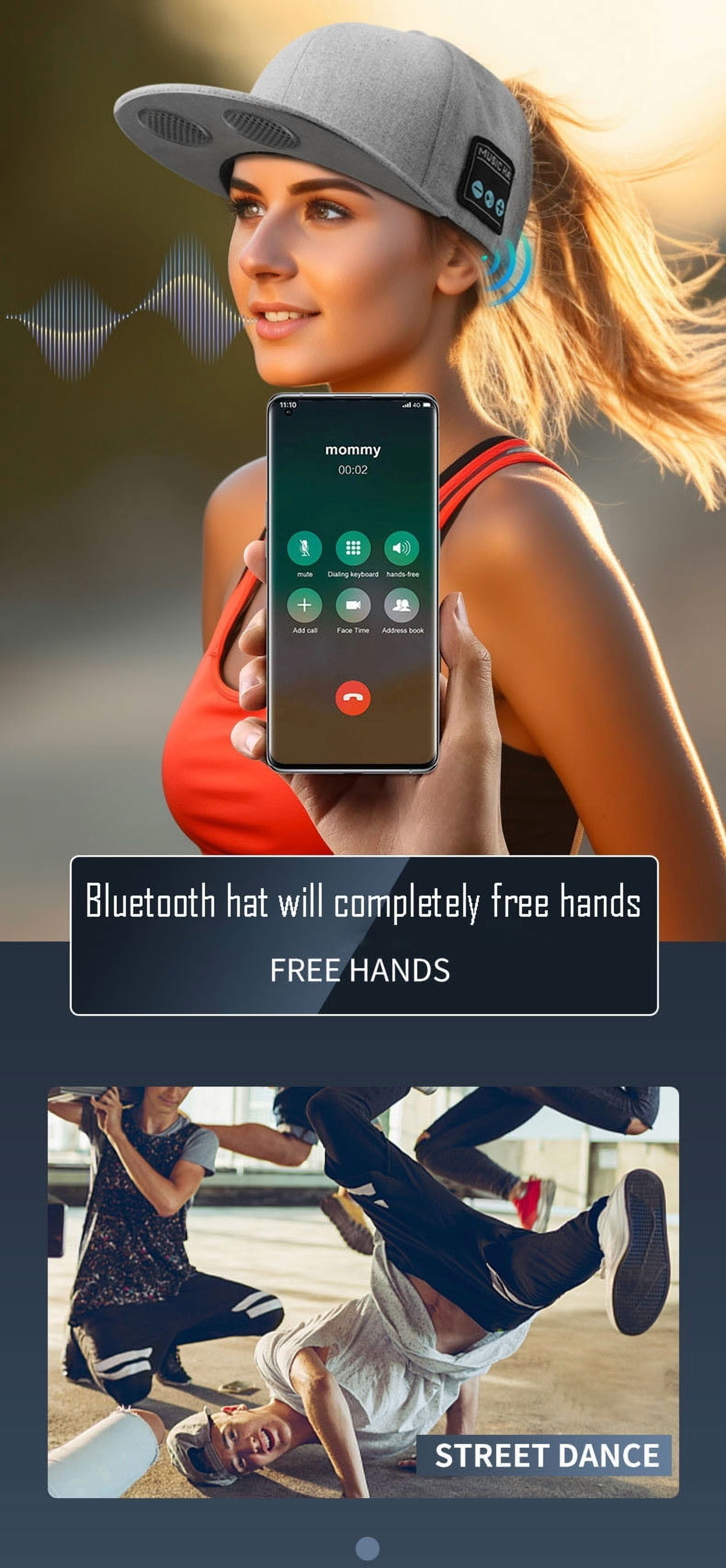 Wireless speaker hat Bluetooth 5.4 dual speaker outdoor sports music playback duckbill hat,Black,Bluetooth 5.4,YX2-B