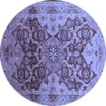 thumbnail image 1 of Ahgly Company Machine Washable Indoor Round Oriental Blue Traditional Area Rugs, 4' Round, 1 of 4