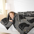 thumbnail image 4 of jejeloiu Glitter Print Black Cat Twin Comforter Sets For Kids,Gold Cute Stars Print Bedding Set For Girls,Reversible,2 Pieces, 4 of 8