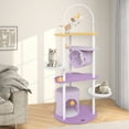 thumbnail image 4 of Gymax 62'' Multi-level Cat Tree w/ Moon-Shaped Top Perch Cloud-Shaped Jumping Platform, 4 of 10